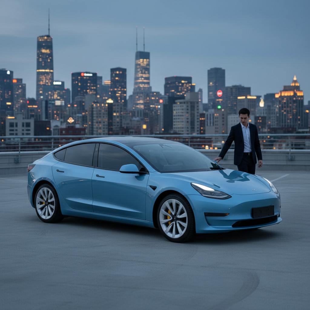 Tesla Model 3 Blue Glossy